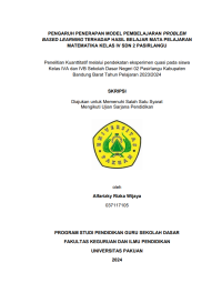 PENGARUH PENERAPAN MODEL PEMBELAJARAN PROBLEM BASED LEARNING TERHADAP HASIL BELAJAR MATA PELAJARAN MATEMATIKA KELAS IV SDN 2 PASIRLANGU