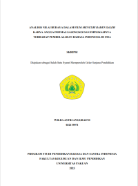 ANALISIS NILAI BUDAYA DALAM FILM MENCURI RADEN SALEH KARYA ANGGA DWIMAS SASONGKO DAN IMPLIKASINNYA TERHADAP PEMBELAJARAN BAHASA INDONESIA DI SMA