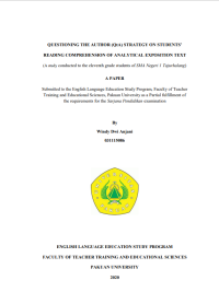 Questioning The Author (Qta) Strategy On Students' Reading Comprehension Of Analytical Exposition Text: (A Study Conducted To The Elevent Grade Students Of Sma Negeri 1 Tajurhalang)