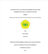 Analisis Penggunaan Konjungsi Koordinatif Pada Teks Deskripsi Siswa Kelas VII Pesat Bogor