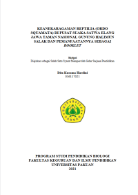 Keanekaragaman Reptilia (Ordosquamata) Di Pusat Suaka Satwa Elang Jawa Taman Nasional Gunung Halimun Salak Dan Pemanfaatannya Sebagai Booklet