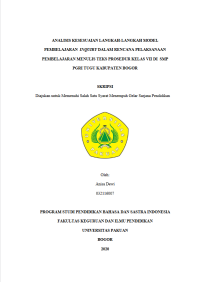 Analisis Kesesuaian Langkah-langkah Model Pembelajaran Inquiry dalam Rencana Pelaksanaan Pembelajaran Menulis Teks Prosedur Kelas VII di SMP PGRI Tugu Kabupaten Bogor.