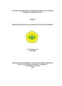 Analisis Ciri Kebahasaan Teks Berita Siswa Kelas VII SMP Negeri 1 Cigombong Bogor