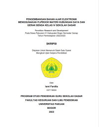 Pengembangan E-Modul Menggunakan Fliphtml 5 Berbantuan Canva Pada Tema Lingkungan Sahabat Kita Subtema Perubahan Lingkungan : Penelitian Research and Development (R&D) Pada Peserta Didik Kelas V di SDN Pabuaran Cilendek Kota Bogor Semester Genap Tahun Pelajaran 2022/2023.
