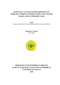 Hubungan Antara Konsep Diri dengan Perilaku Personal Hygiene Siswa SMA Negei Se-Kecamatan Bogor Utara